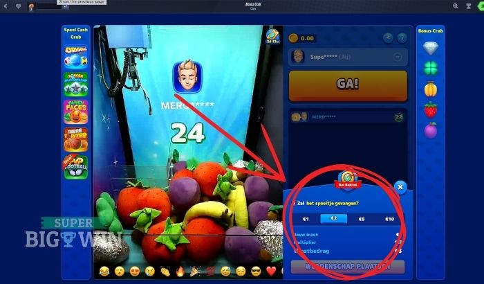 bonus crab bet behind functie