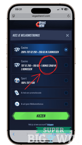 bonus crab als welkomstbonus