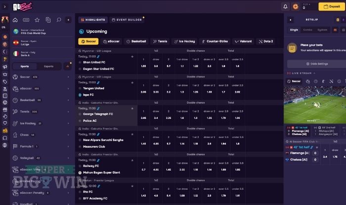 sportsbook van GTbet