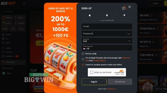 aanmelden bij nixbet casino