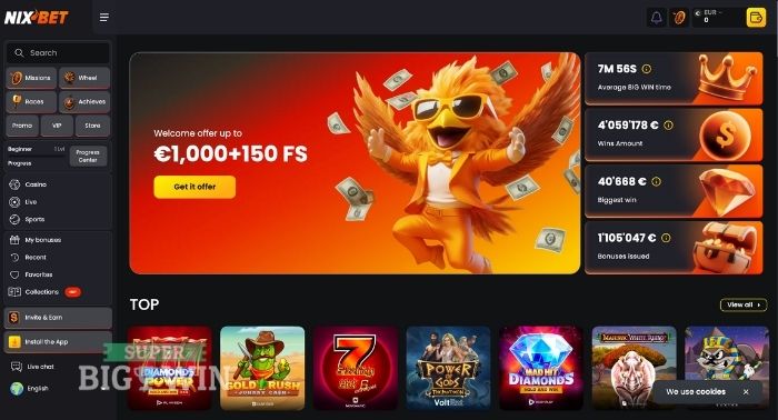homepage van nixbet casino