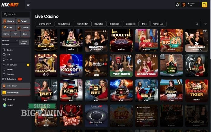 nixbet live casino