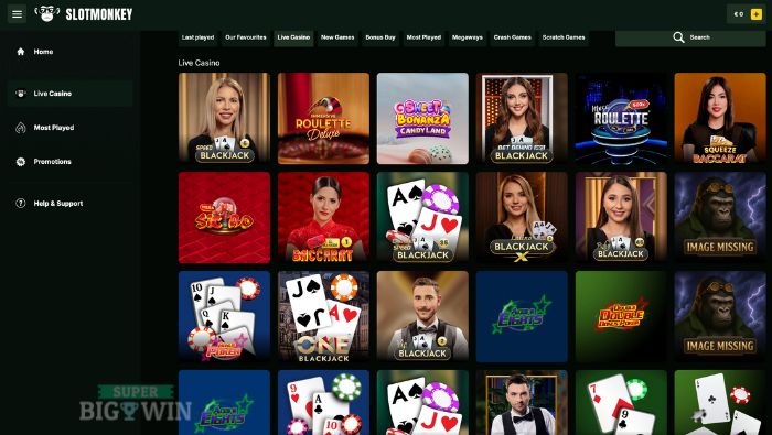 Live casino van SlotMonkey