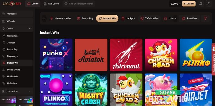 crash games bij LegionBet