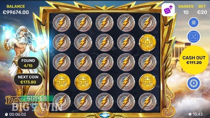 raging zeus mines cashout 