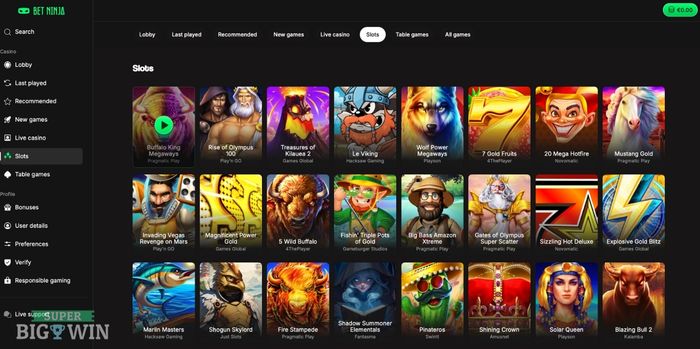 gokkasten bij betninja casino