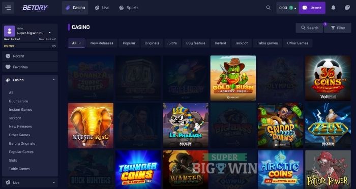 spelaanbod betory casino