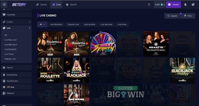 betory live casino