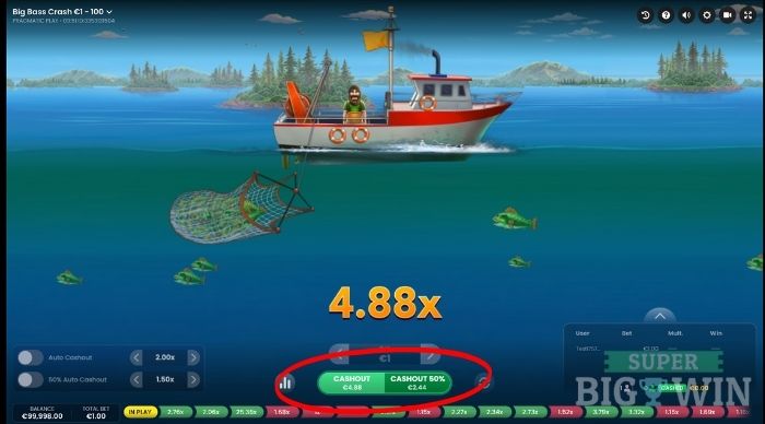 50% cashout feature big bass crash