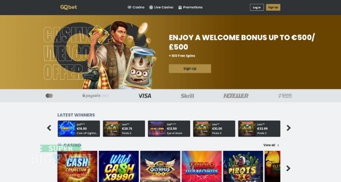 homepage van GQbet Casino
