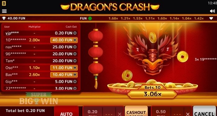 dragon's crash multiplier