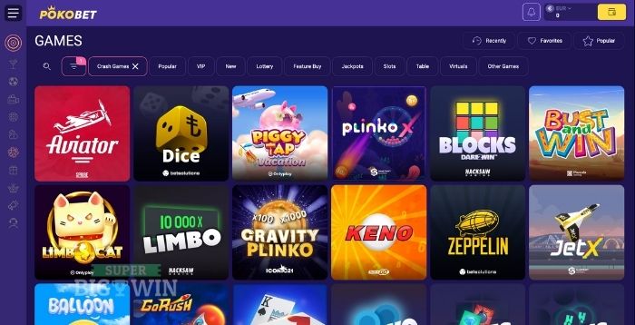 crash games bij poko.bet