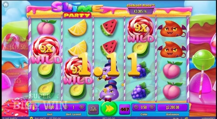 wild multipliers Slime Party slot