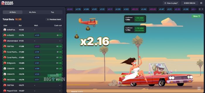 Sugar Daddy Crash game van Inout