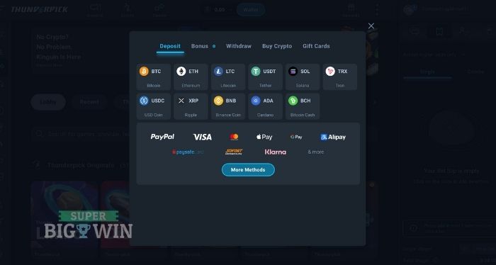 storten bij Thunderpick