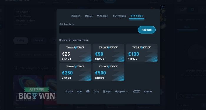 thunderpick gift cards