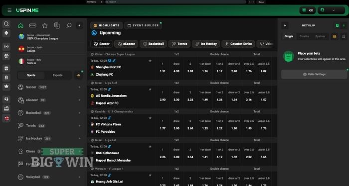 sportsbook bij uspin casino