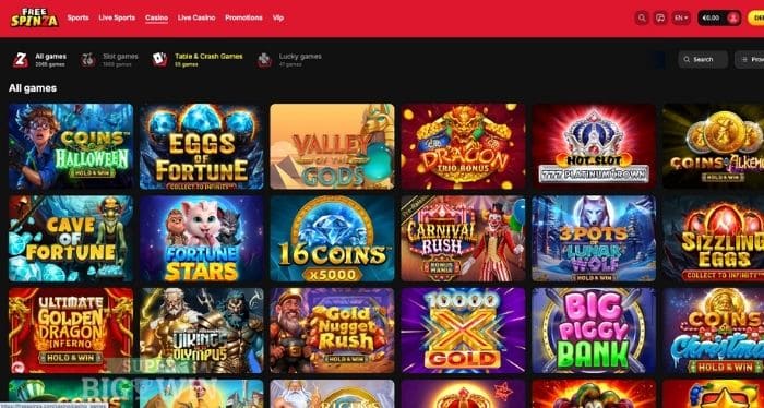 spelaanbod van freespinza