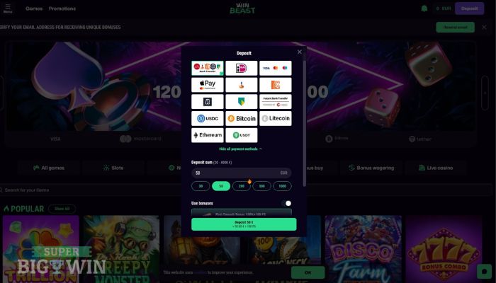 storten met ideal bij Winbeast 