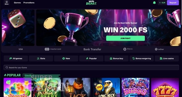 winbeast casino hompage