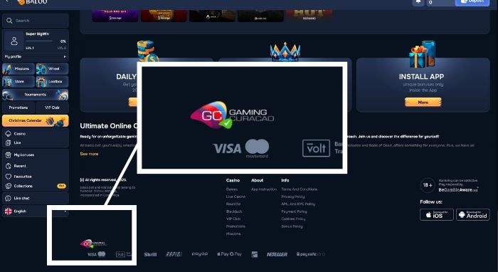 licentie van baloo.bet