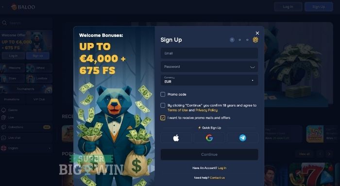 aanmelden bij baloo.bet