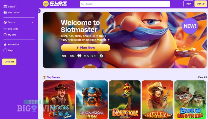 homepage van slotmaster casino