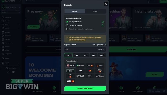 Storten met Euro bij Gamix