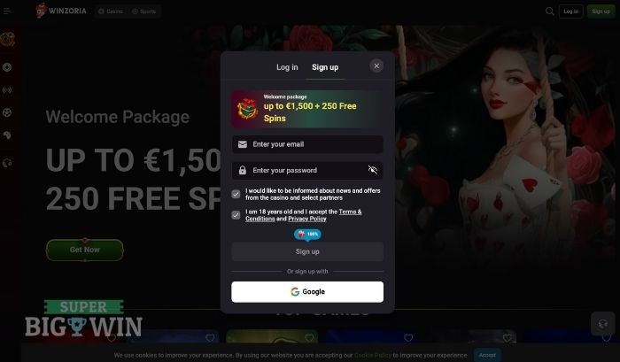 Aanmelden bij Winzoria Casino