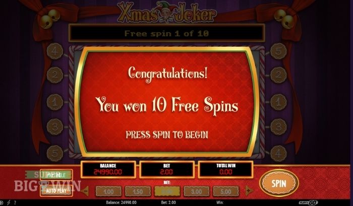 xmas joker free spins