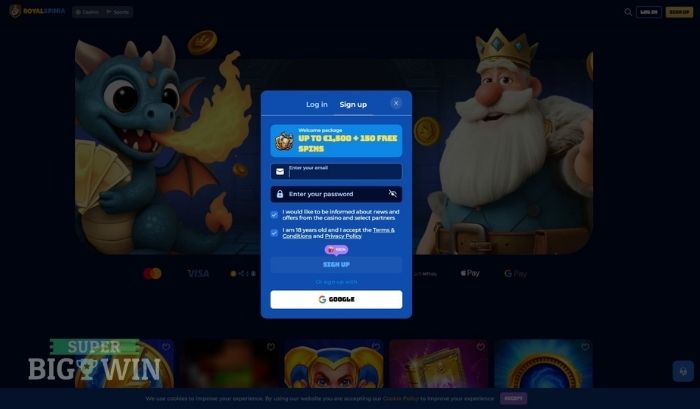 aanmelden bij royalspinia casino