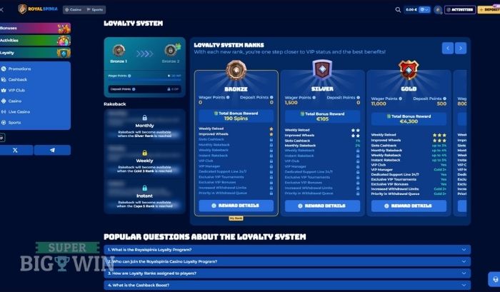 royalspinia casino loyalty