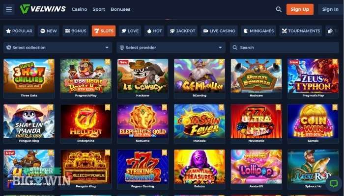 Velwins casino spellen