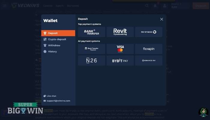 Velwins casino storting