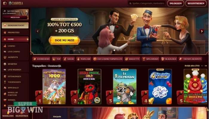 Casoola casino homepage