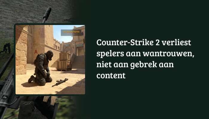 H1-banner voor Counter-Strike 2 artikel met titeloverlay over spelersverlies en wantrouwen