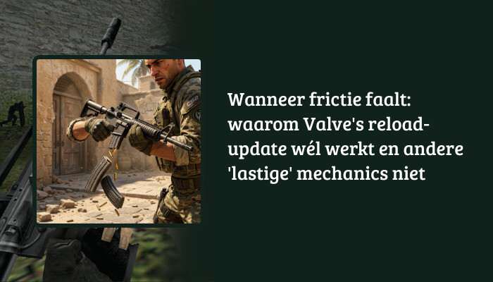 Counter-Strike 2 H1-banner met artikelkop over Valve's reload-update en lastige mechanics
