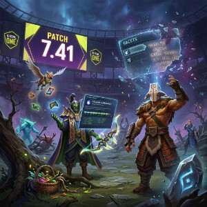 Dota 2 featured thumbnail met een hero-portret bij nieuws over het schrappen van Facets en nieuwe items