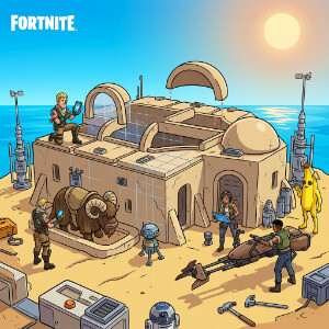 Uitgelichte thumbnail voor Fortnite over Star Wars-locaties bouwen met nieuwe tools