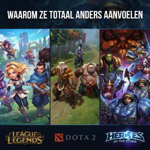 Featured thumbnail voor League of Legends met een MOBA-stijl kampioenportret bij het artikel over verschillen met Dota 2