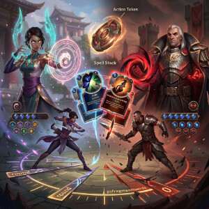 Legends of Runeterra featured thumbnail met game-art in paarse tinten voor artikel over gefragmenteerde rondes