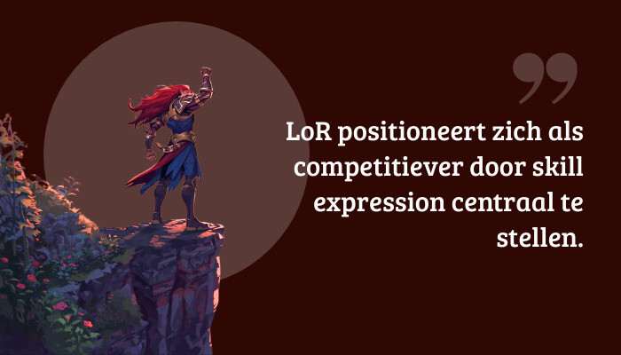 Legends of Runeterra quote-banner met pull quote over competitief spel en skill expression