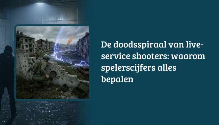 H1-banner voor PUBG: Battlegrounds met titeloverlay over de doodsspiraal van live-service shooters