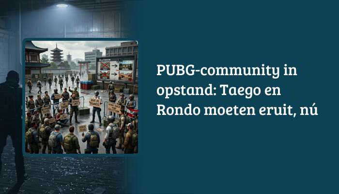 H1-banner voor PUBG: Battlegrounds artikel met titeloverlay over protest tegen Taego en Rondo