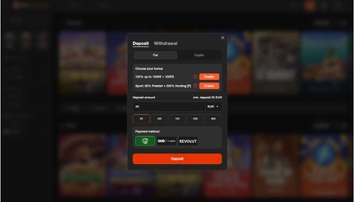 Betoranje casino betaalopties