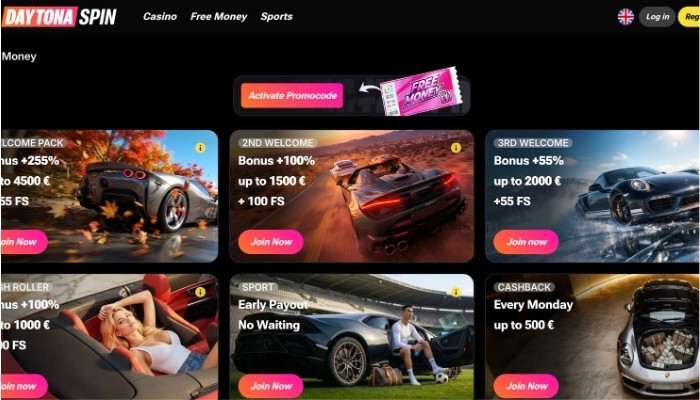 Daytona Spin casino bonussen