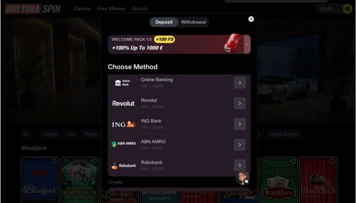 Daytona Spin casino storting