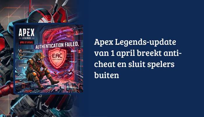 Apex Legends H1-banner met titeloverlay over de update van 1 april die anti-cheat breekt