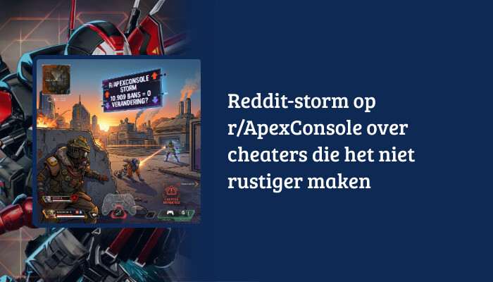 H1-banner voor Apex Legends met de titel over r/ApexConsole en cheaters als tekstoverlay