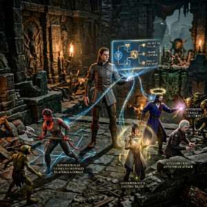 Featured thumbnail voor Baldur's Gate 3 met party-leden en fantasy-gevechtsscene rond companion-AI mods